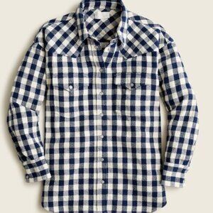 NWT - J. Crew Women's Relaxed-fit Shirt Jacket in Buffalo Check - Shacket - Sz 8